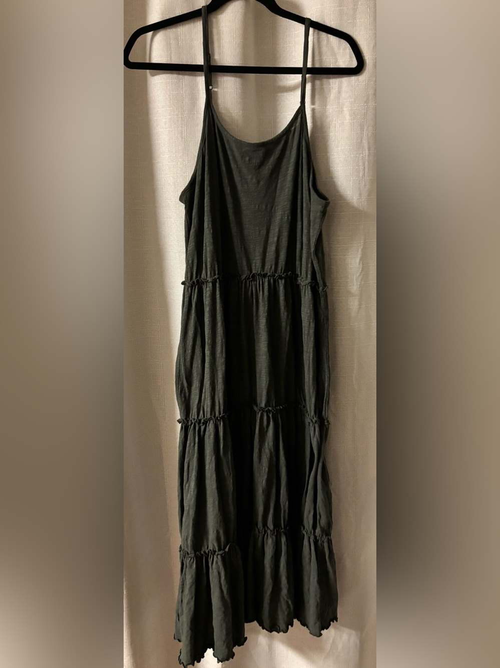 NATURAL LIFE Olive Green Tiered Maxi Dress